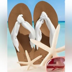 White Beach Flip Flops!